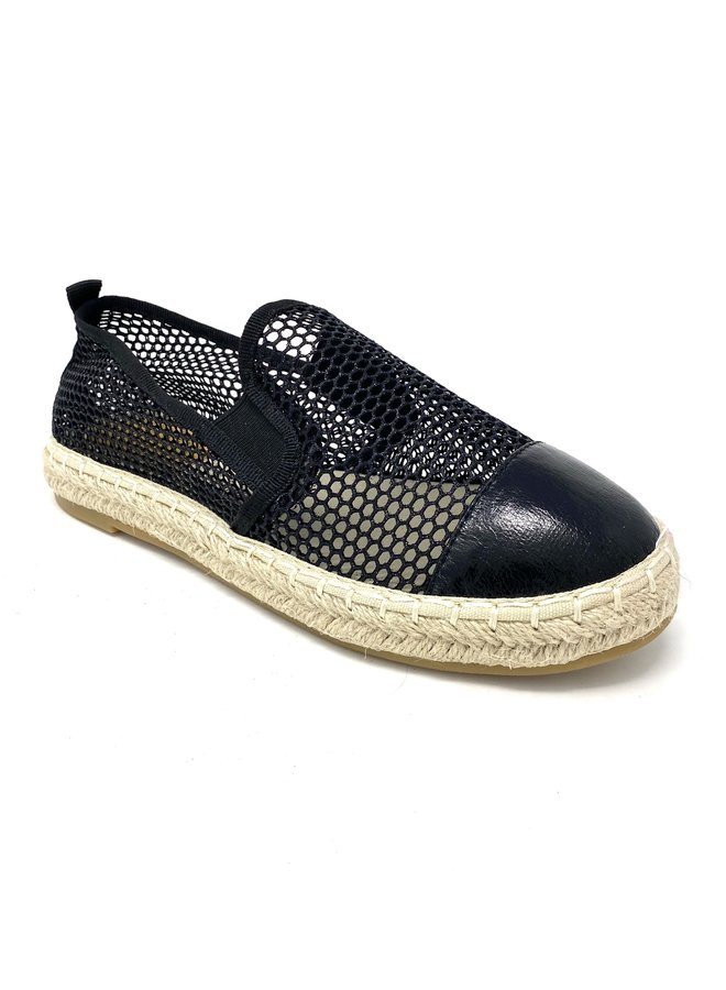 Sparkle by Glitter Fashion Espadrille Flats - Black