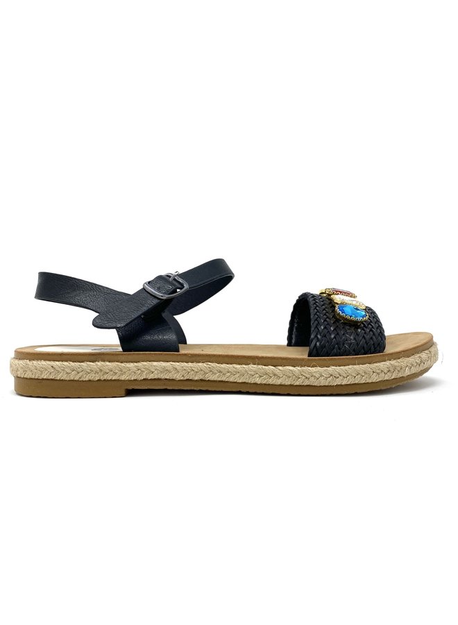Victoria Flat Sandals - Black