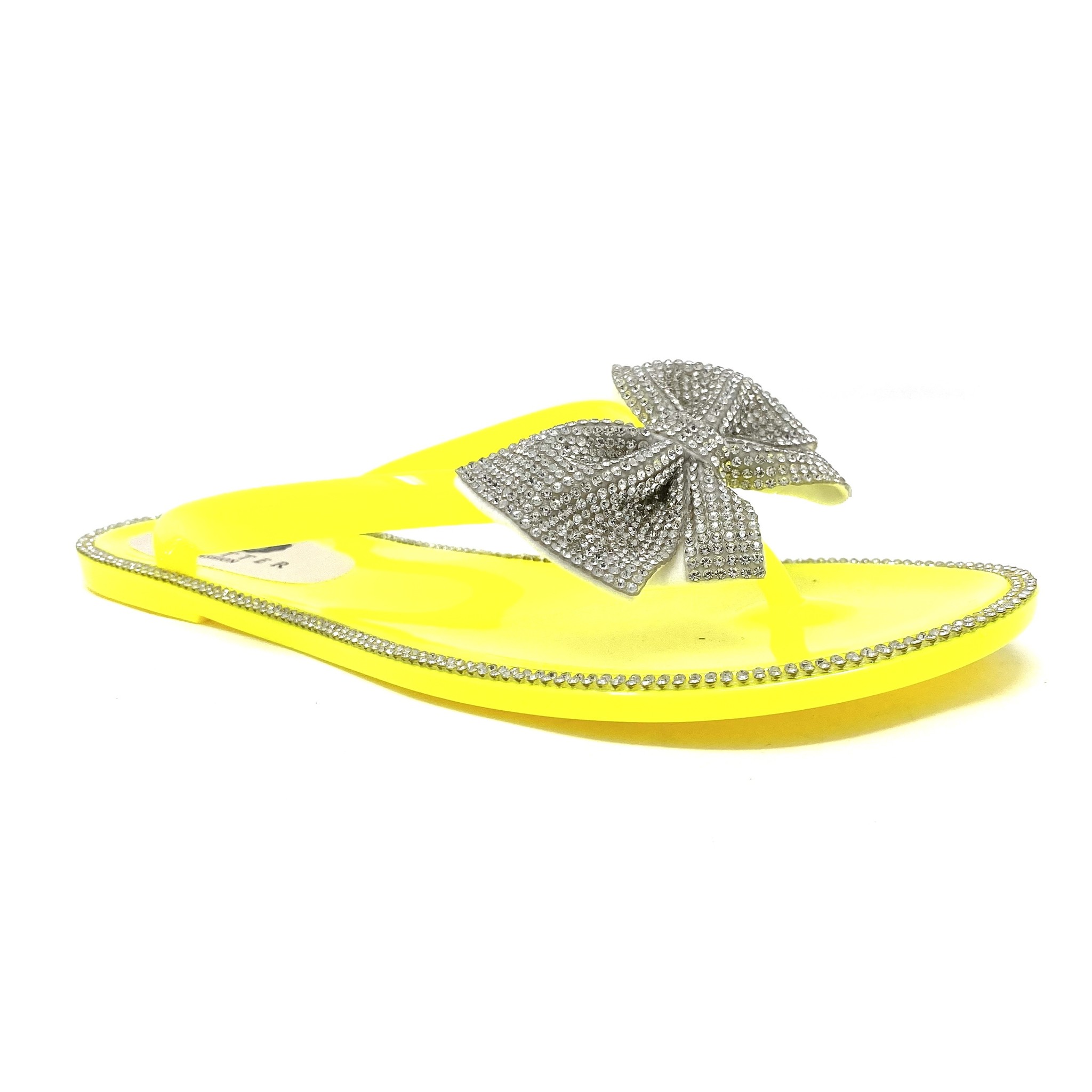 neon yellow flip flops