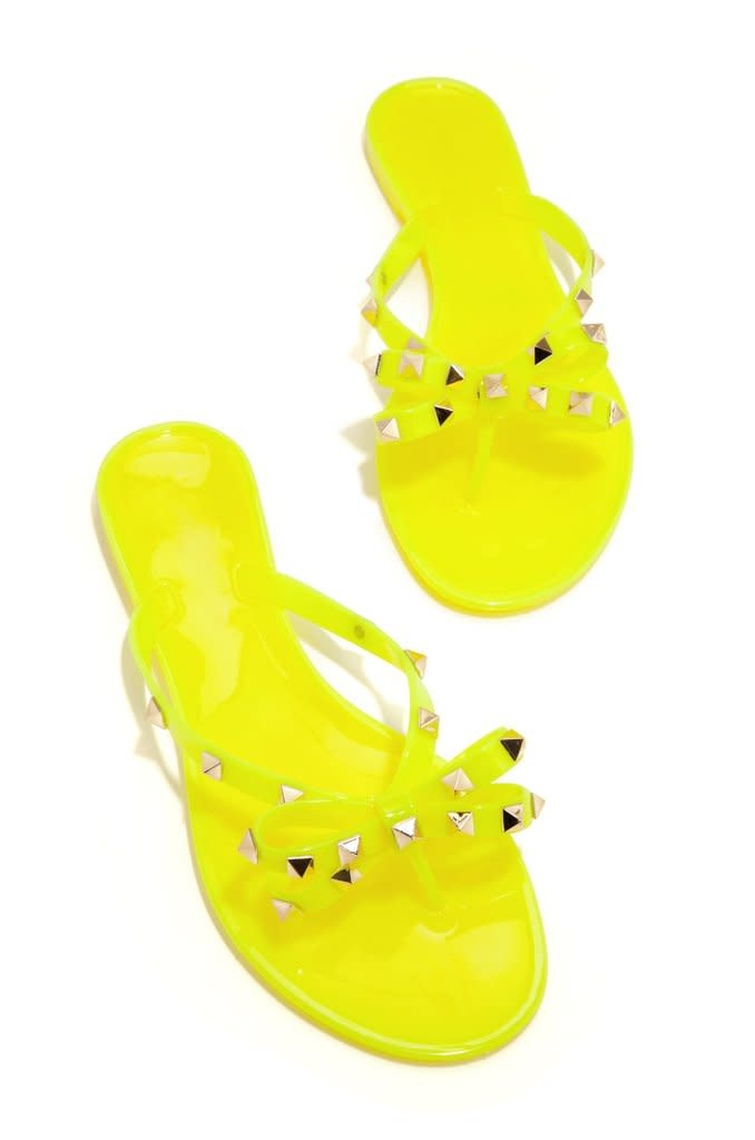 neon yellow jelly sandals