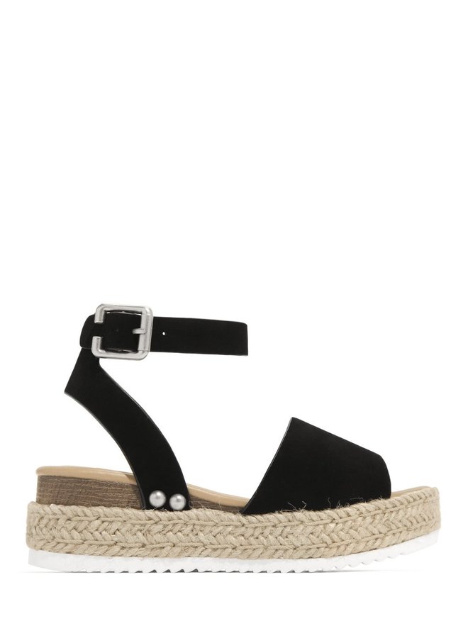 Hazel Girl Espadrille Sandals - Black