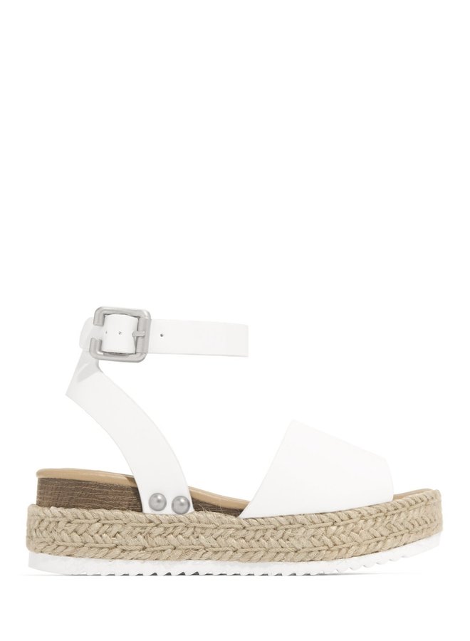 Hazel Girl Espadrille Sandals - White