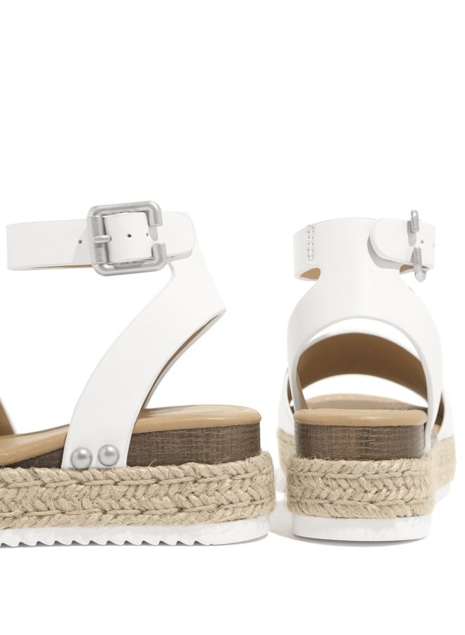 Hazel Girl Espadrille Sandals - White