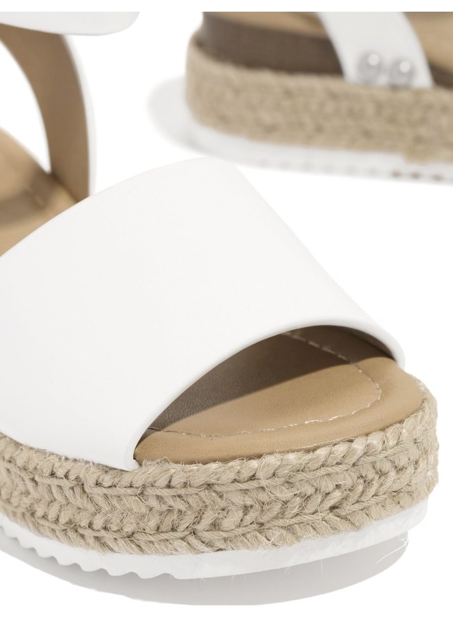 Hazel Girl Espadrille Sandals - White