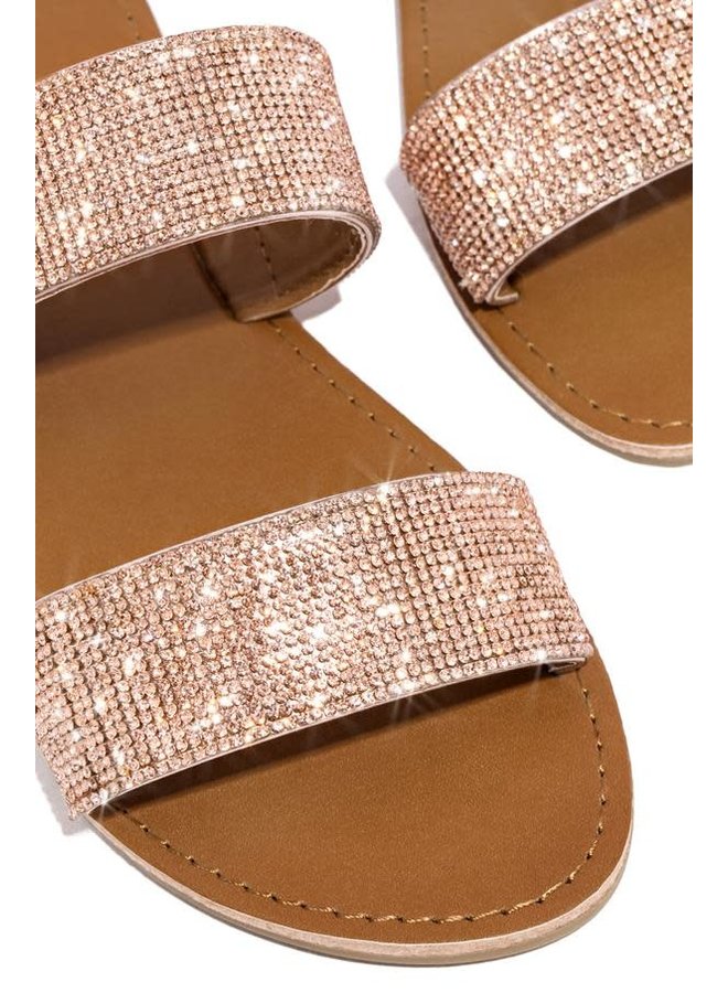 gold metallic flat sandals