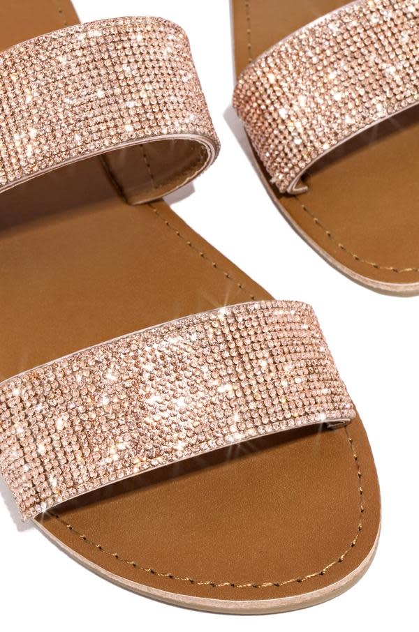 Athenas Flat Sandals - Rose Gold 