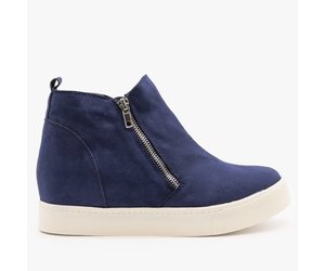 navy wedge sneakers