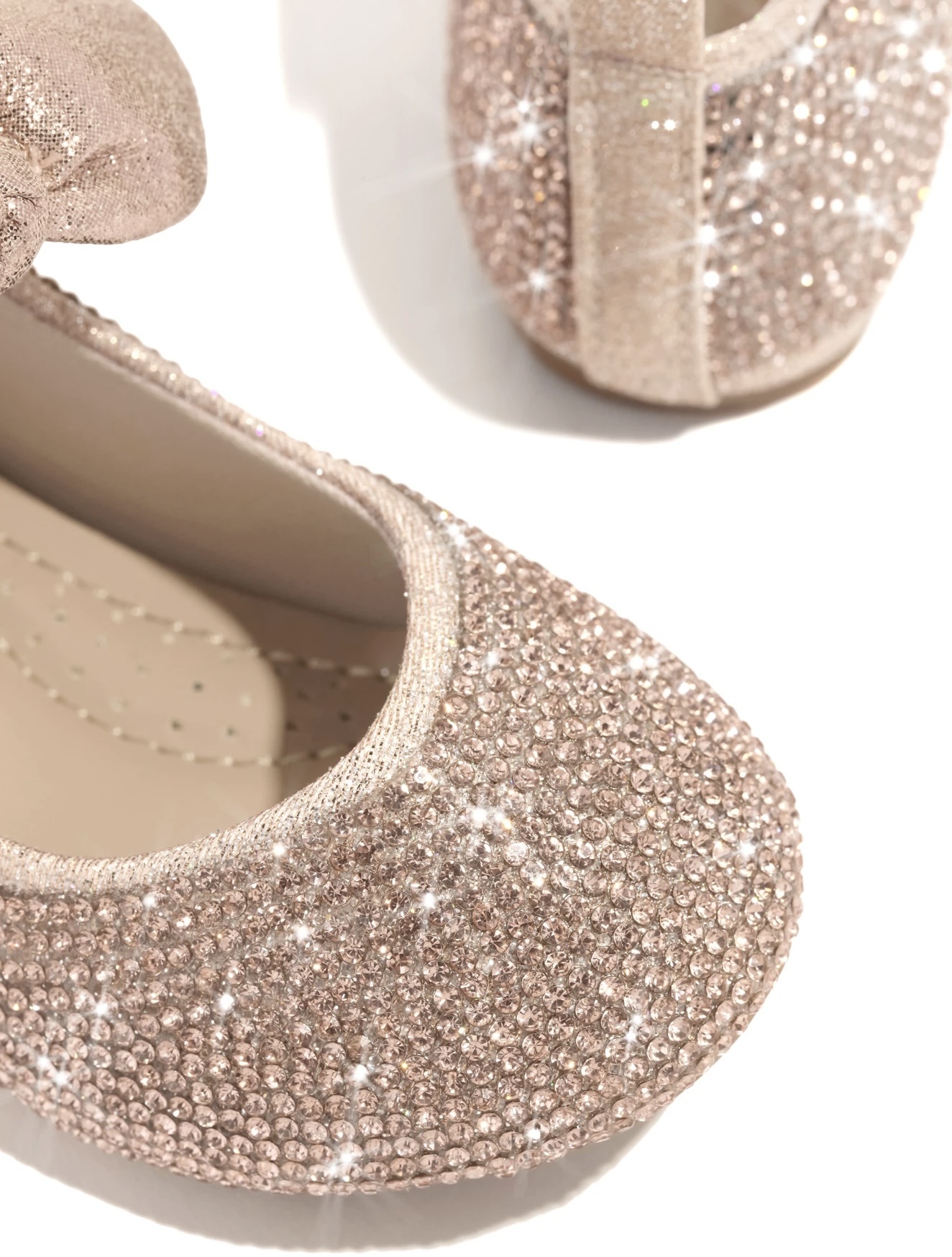 rose gold glitter flats