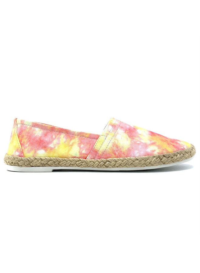 Betsy Espadrille Flats - Pink/Yellow Tie dye