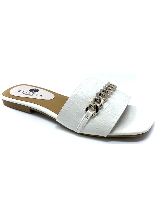 white casual sandals