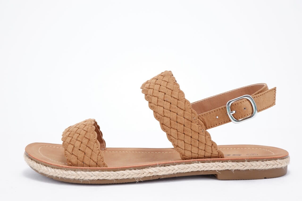 Elnora Flat Sandals Lt. Coffee GLITTER FASHION