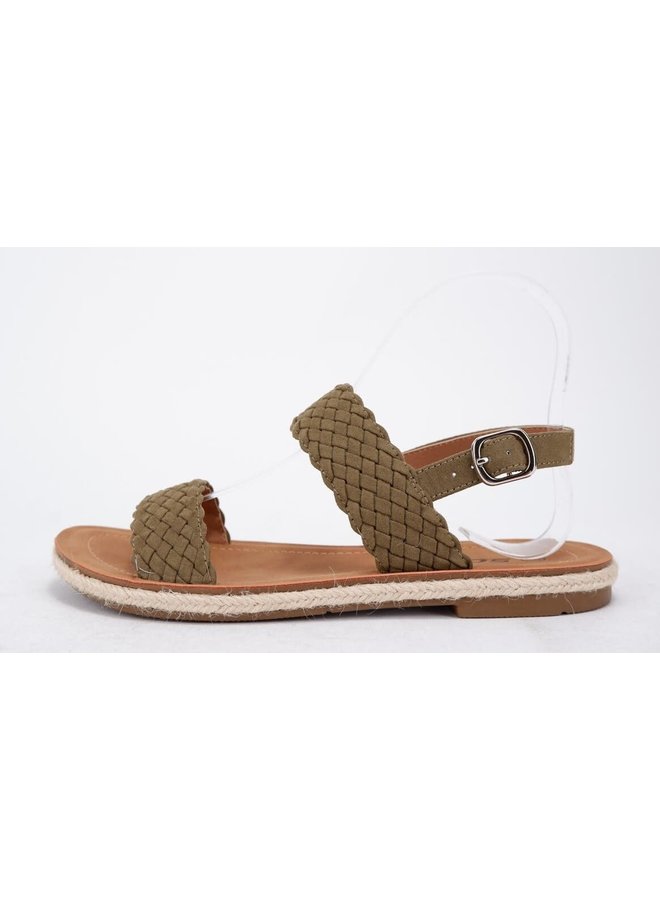 Elnora Flat Sandals - Olive