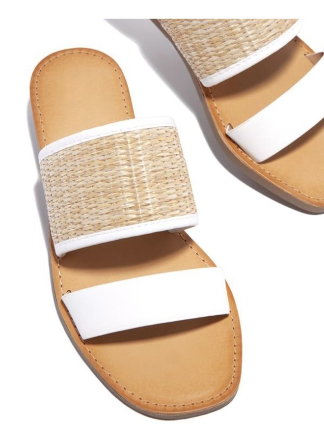 white raffia sandals