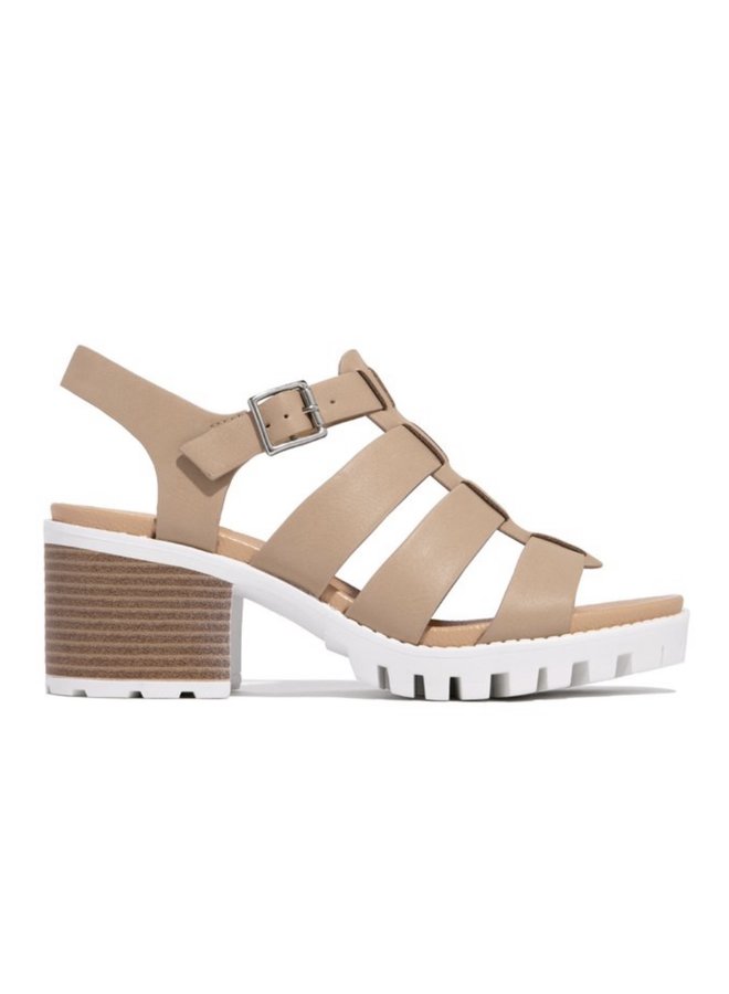 Emi Low Heel Sandal - Taupe