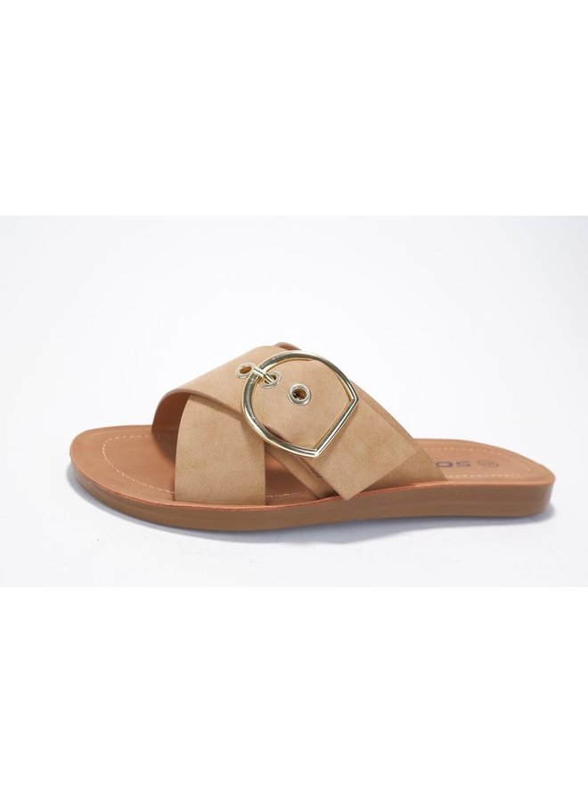 Graphic Comfy Sandals - Camel Nb
