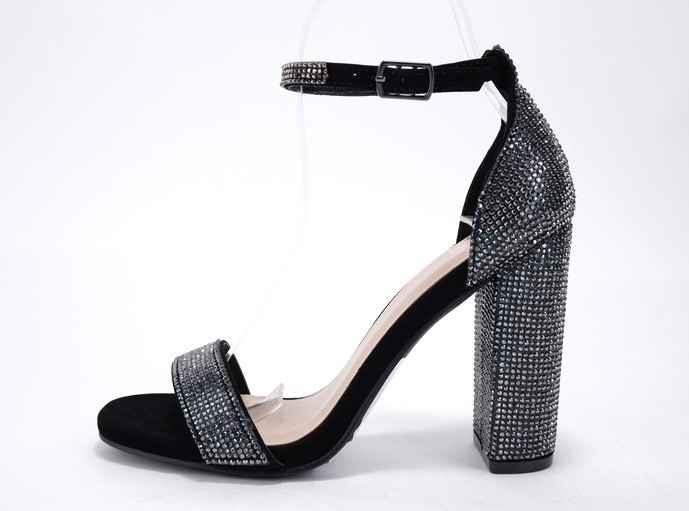 Diamante Embellished Clear Block Heel Sandals | Boohoo UK