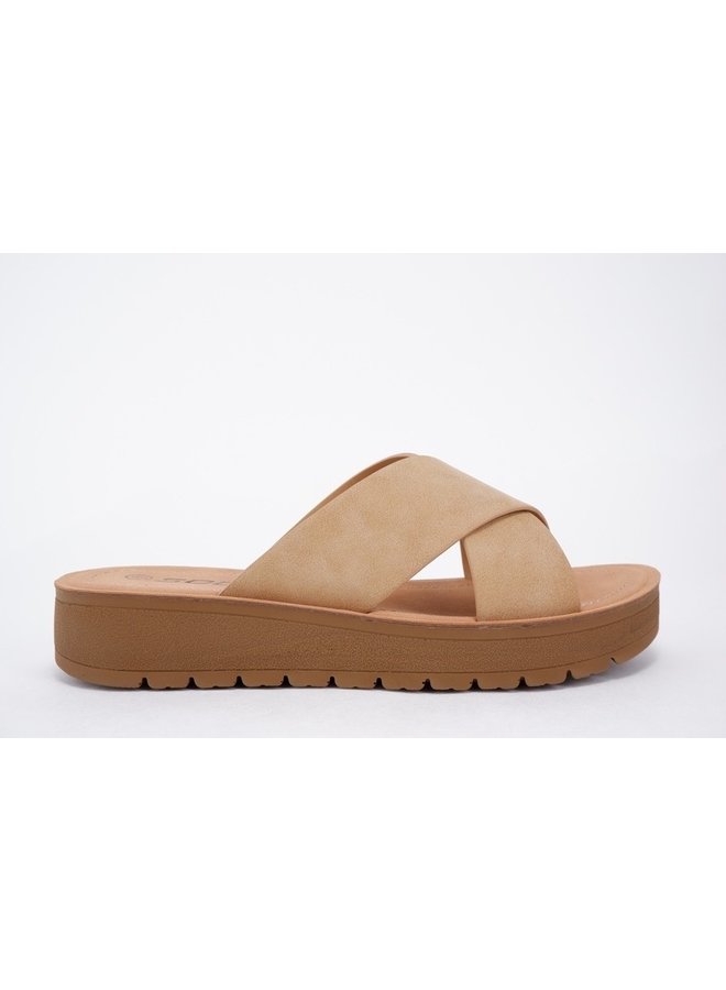 Lucy Comfy Sandals - Camel Nb