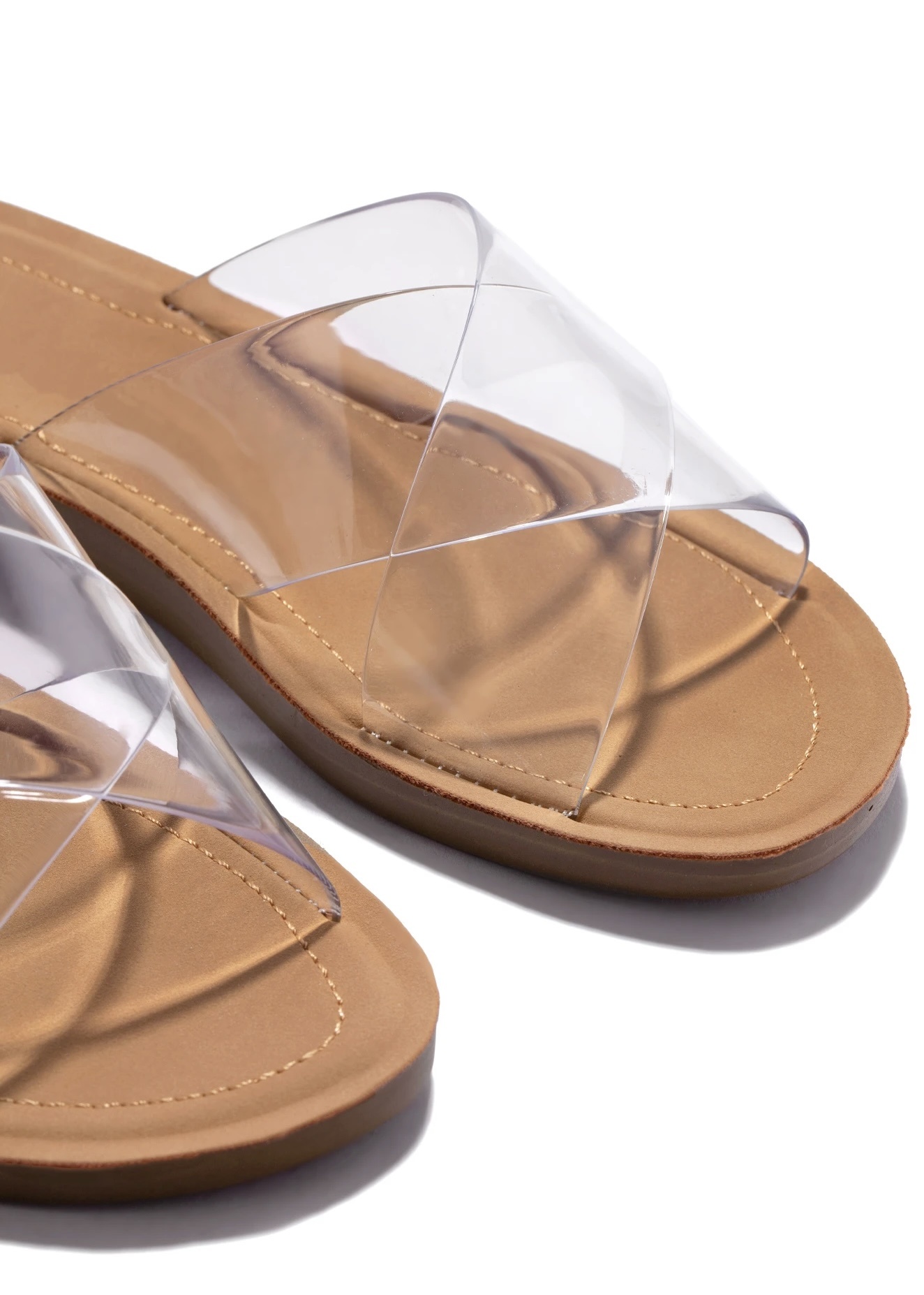 Clear transparent flat sandals sale