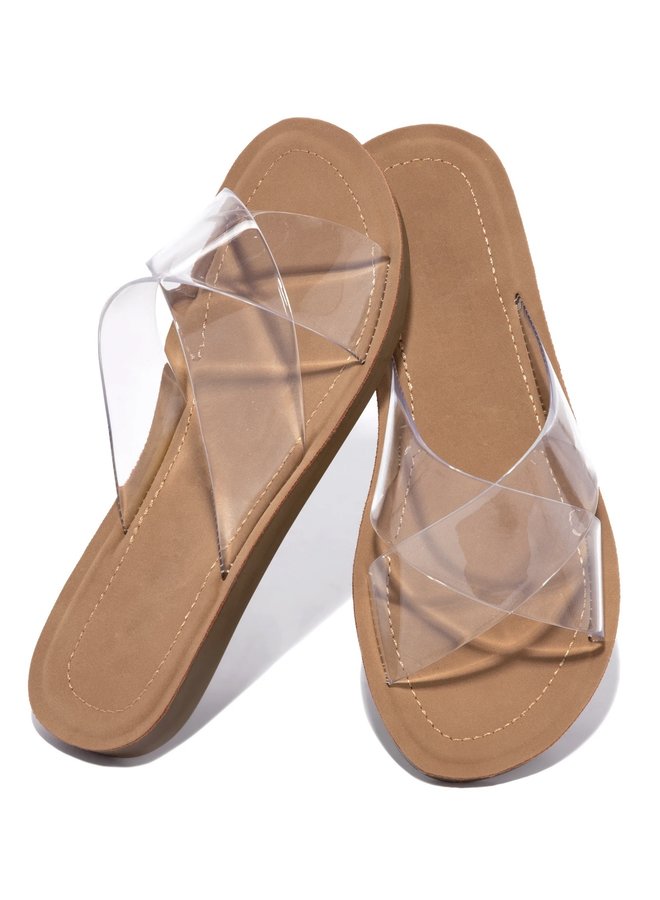 Flat sandals with clear straps outlet