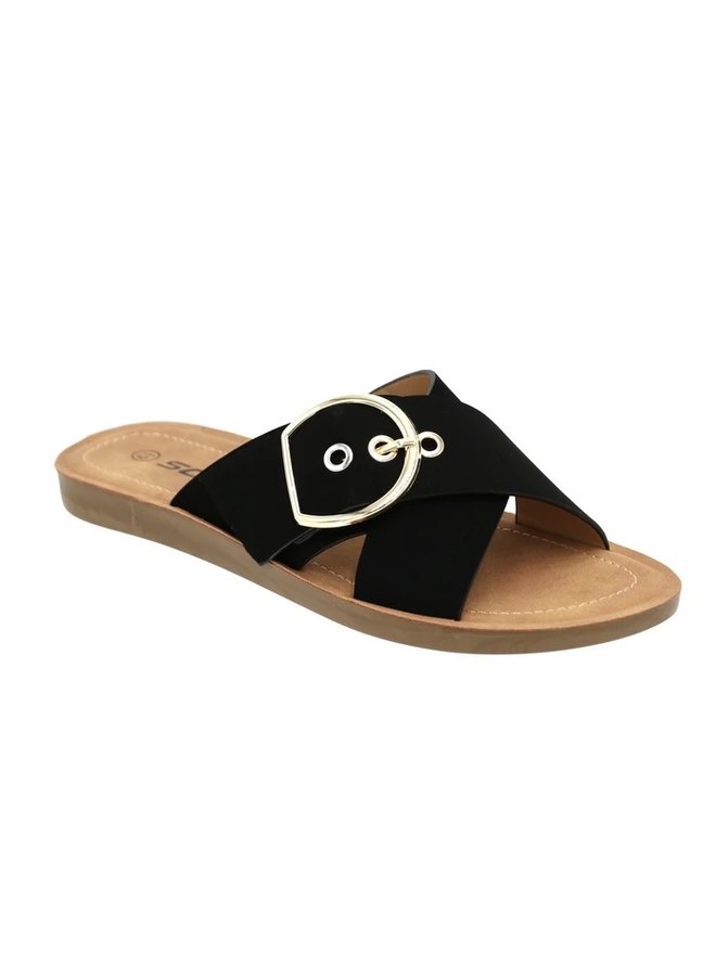 Graphic Comfy Sandals - Black Nb