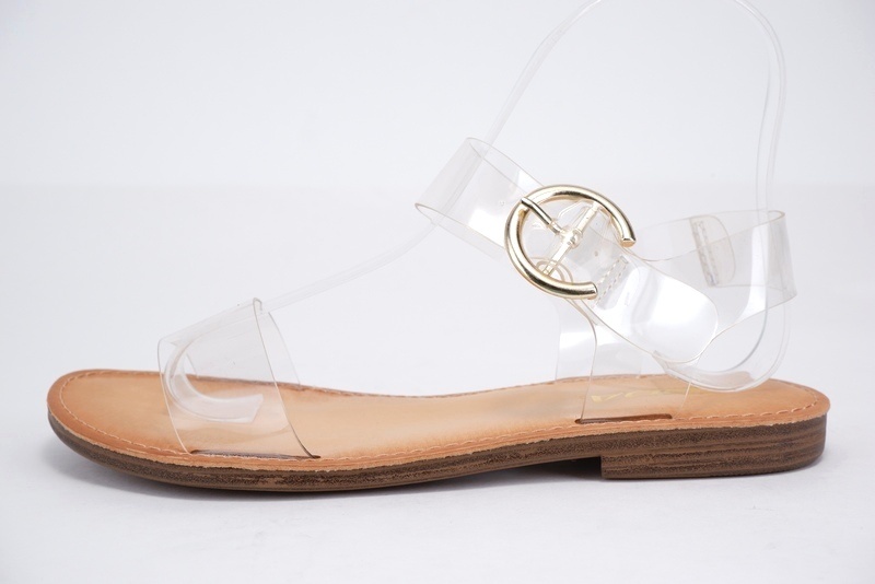 Flat sandals with clear straps deals
