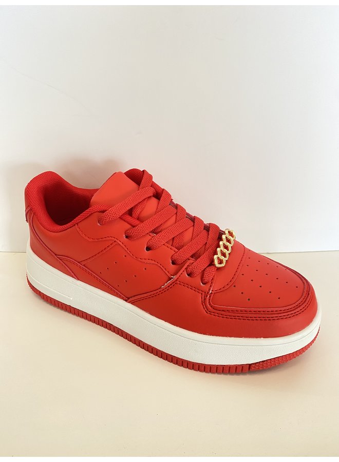 Eden Chain Casual Sneaker - Red