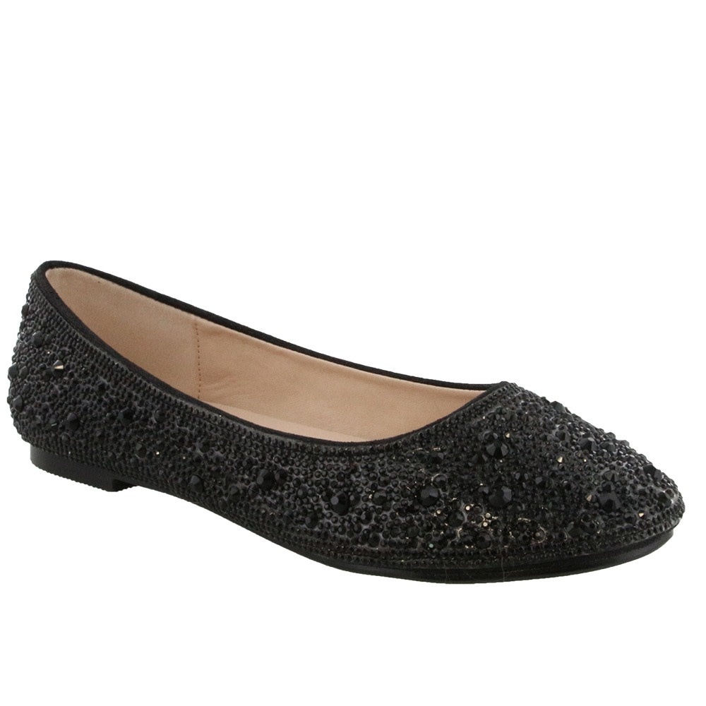 Baba 102 Dressy Flats Black Shimmer