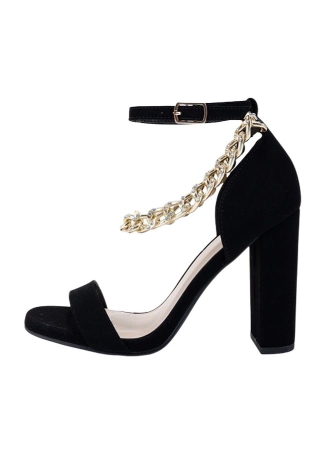 Beads Casual Heel - Black Nubuck