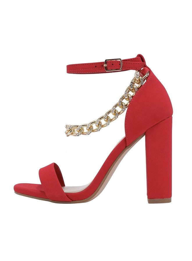 Beads Casual Heel - Lipstick Nubuck