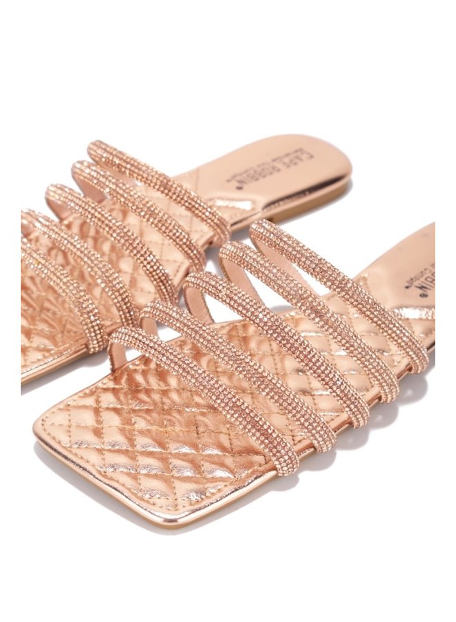 Ancora Flat Sandals - Rose Gold