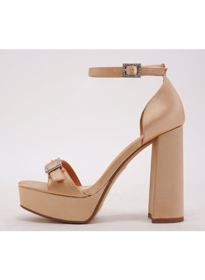 Nella Dressy Heel - Champagne Satin 