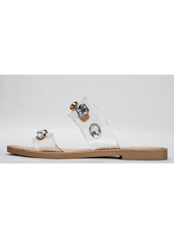 Chip Flat Sandals - Clear