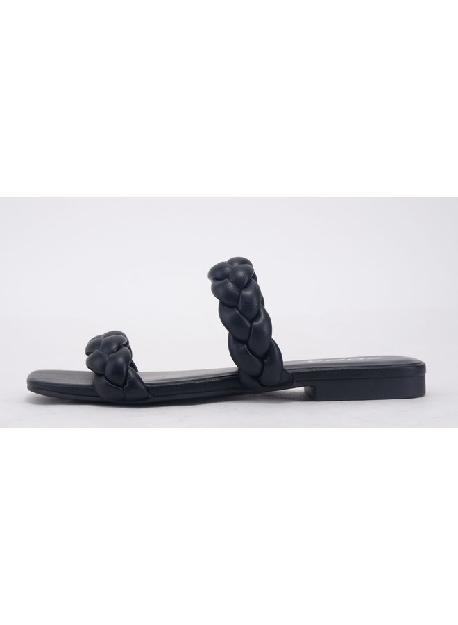 Vault Flat Sandal - Black Pu