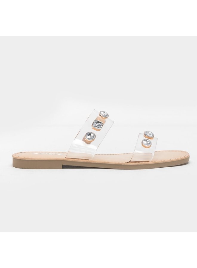 Chip Flat Sandals - Clear