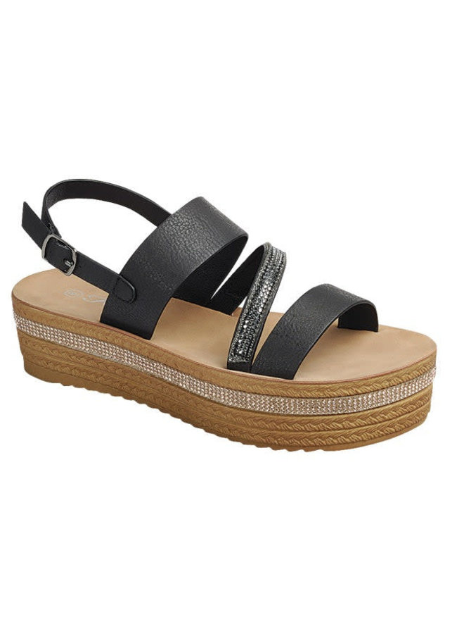 Travis Platform Sandals - Black