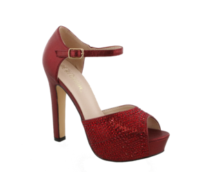 De Blossom Collection Miya-303 Dressy Heel Wine Shimmer