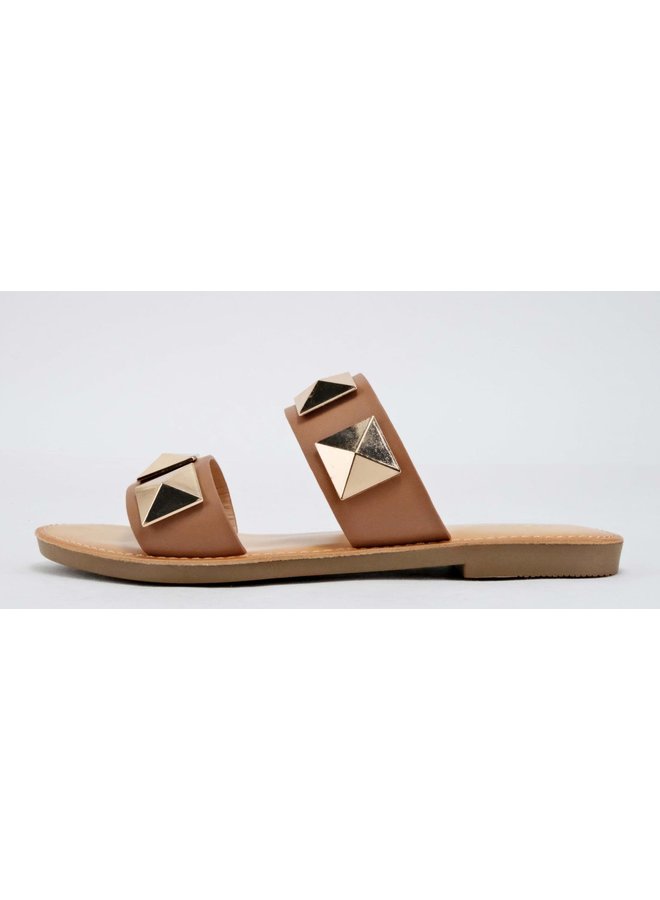 Cetus Flat Sandal - Camel Pu