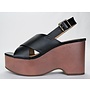 Raglan Wedge Sandal - Black Pu