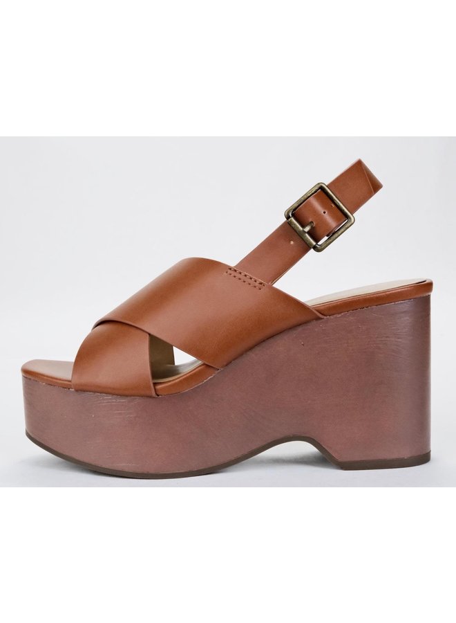 Raglan Wedge Sandal - Tan Pu
