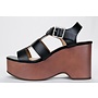 Rumble Wedge Sandal - Black Pu