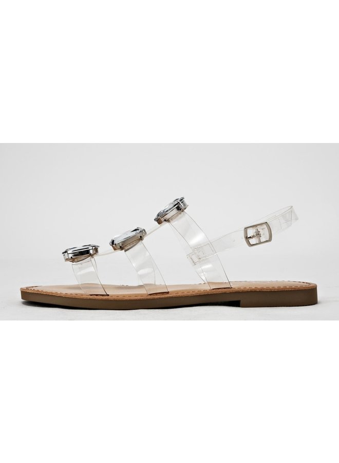 Women Transparent Clear Strap Casual Flat Sandals