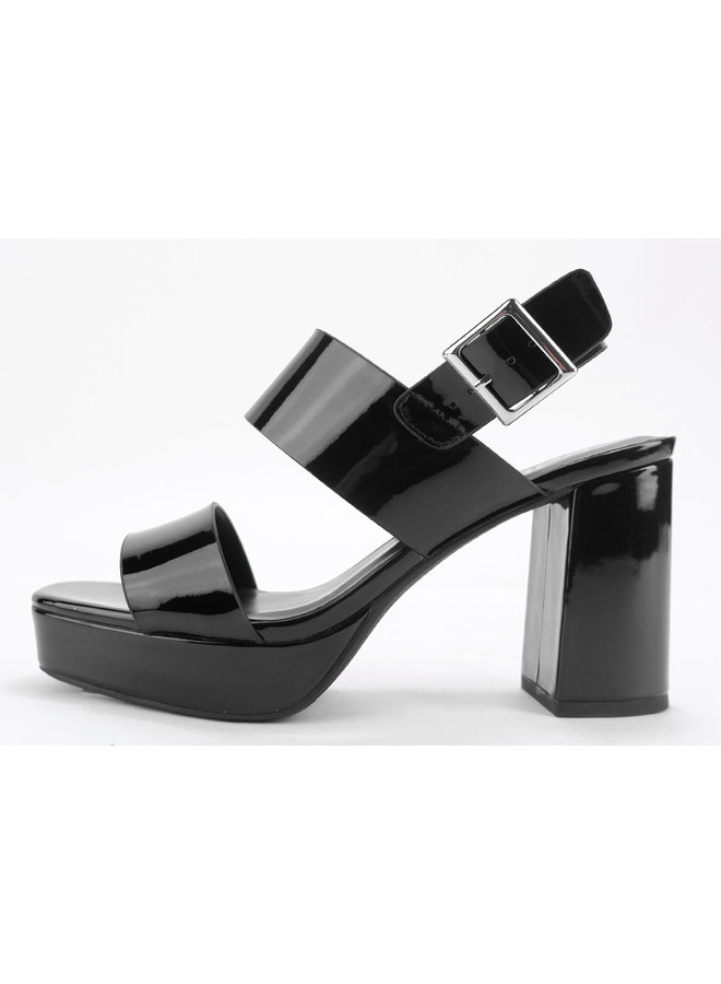 Magaly Casual Heels - Black Patent