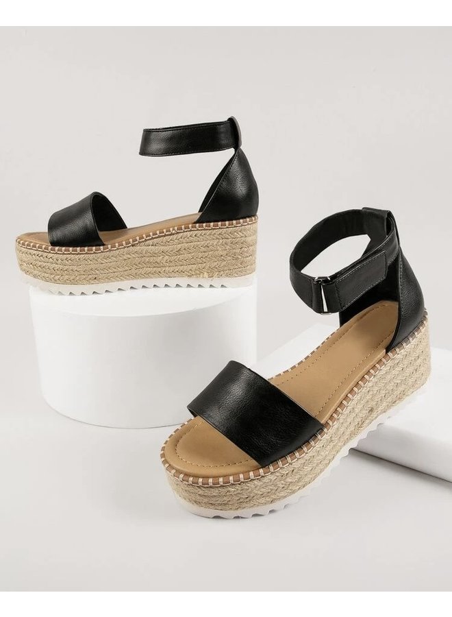 Tulum Platform Sandals - Black