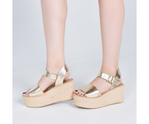 gold platform wedges