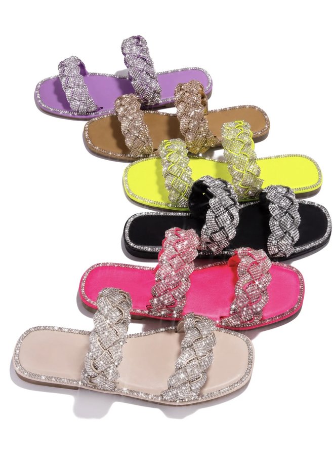 Maddy Flat Sandal - Neon Pink