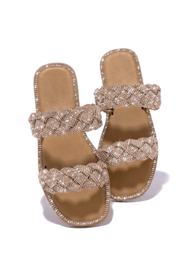 Maddy Kayra Flat Sandal - Champagne