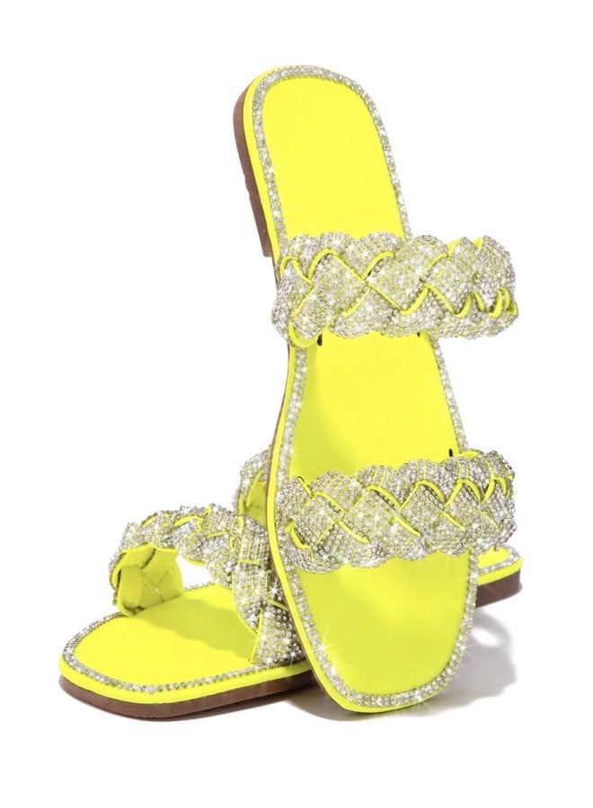 Maddy Kayra Flat Sandal - Neon Yellow