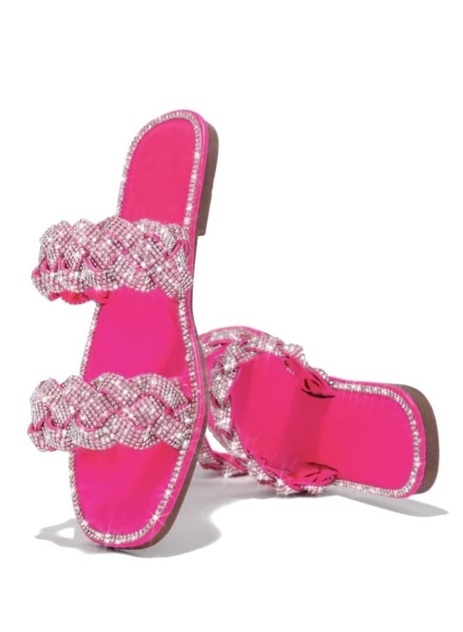 Women's Beautiful Fashion Sandals / Girls Flat Slipper For Party & Wedding  / Women Pink Flats Price in India - Buy Women's Beautiful Fashion Sandals /  Girls Flat Slipper For Party &
