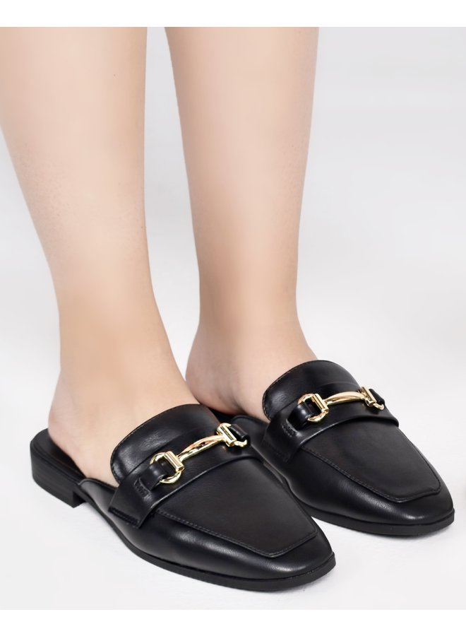 London Casual Flat - Black Pu