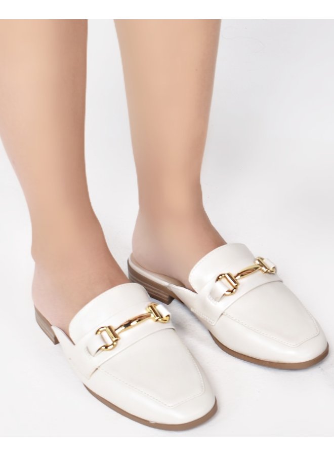 London Casual Flat - Bone Pu